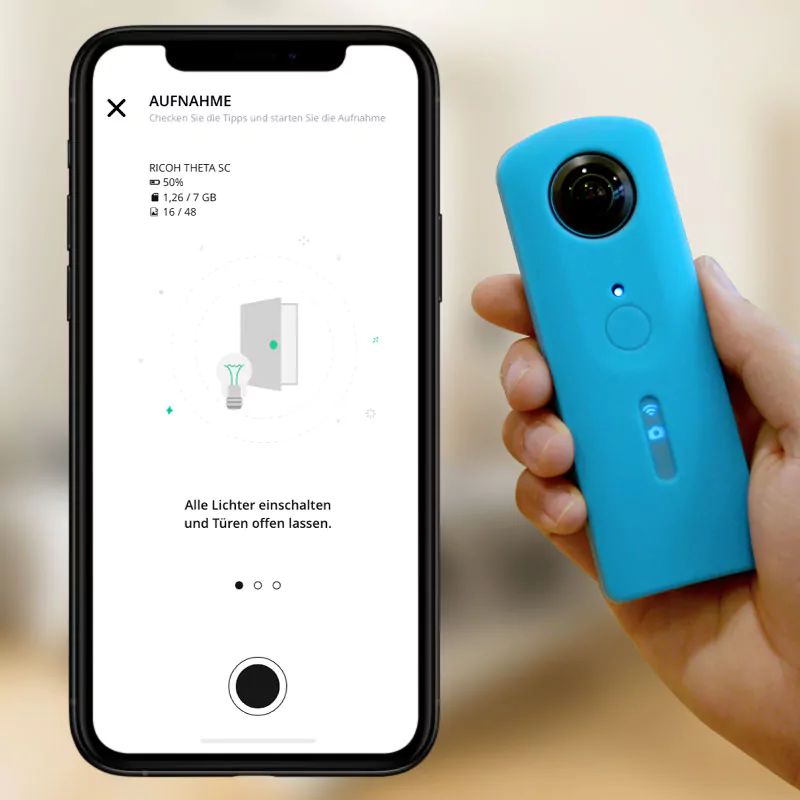 360 Grad Kamera und App – Aufnahme-Equipment für virtuelle Touren